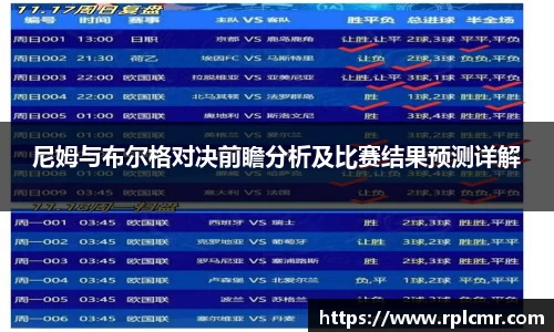 尼姆与布尔格对决前瞻分析及比赛结果预测详解